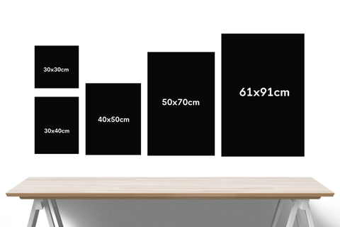 print and frame size comparison chart