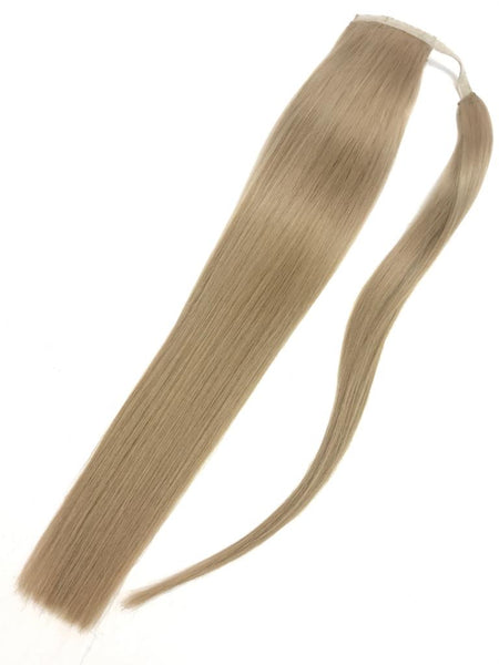 Ponytail Hair Extensions Human Hair Color 8a Slavic Ash Blonde