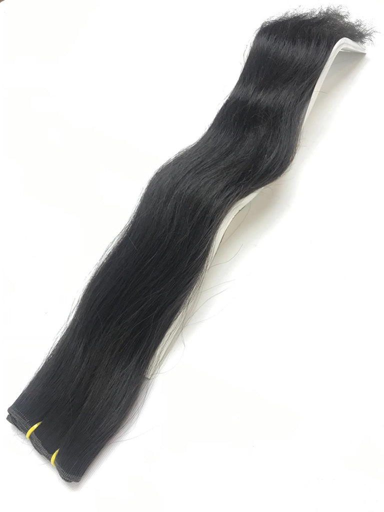 Weft Hair Extensions Human Hair #1B Natural Color