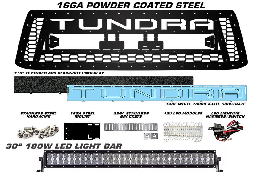 Toyota TUNDRA Grill with LED Light Bar – RacerX Customs | Auto Graphics