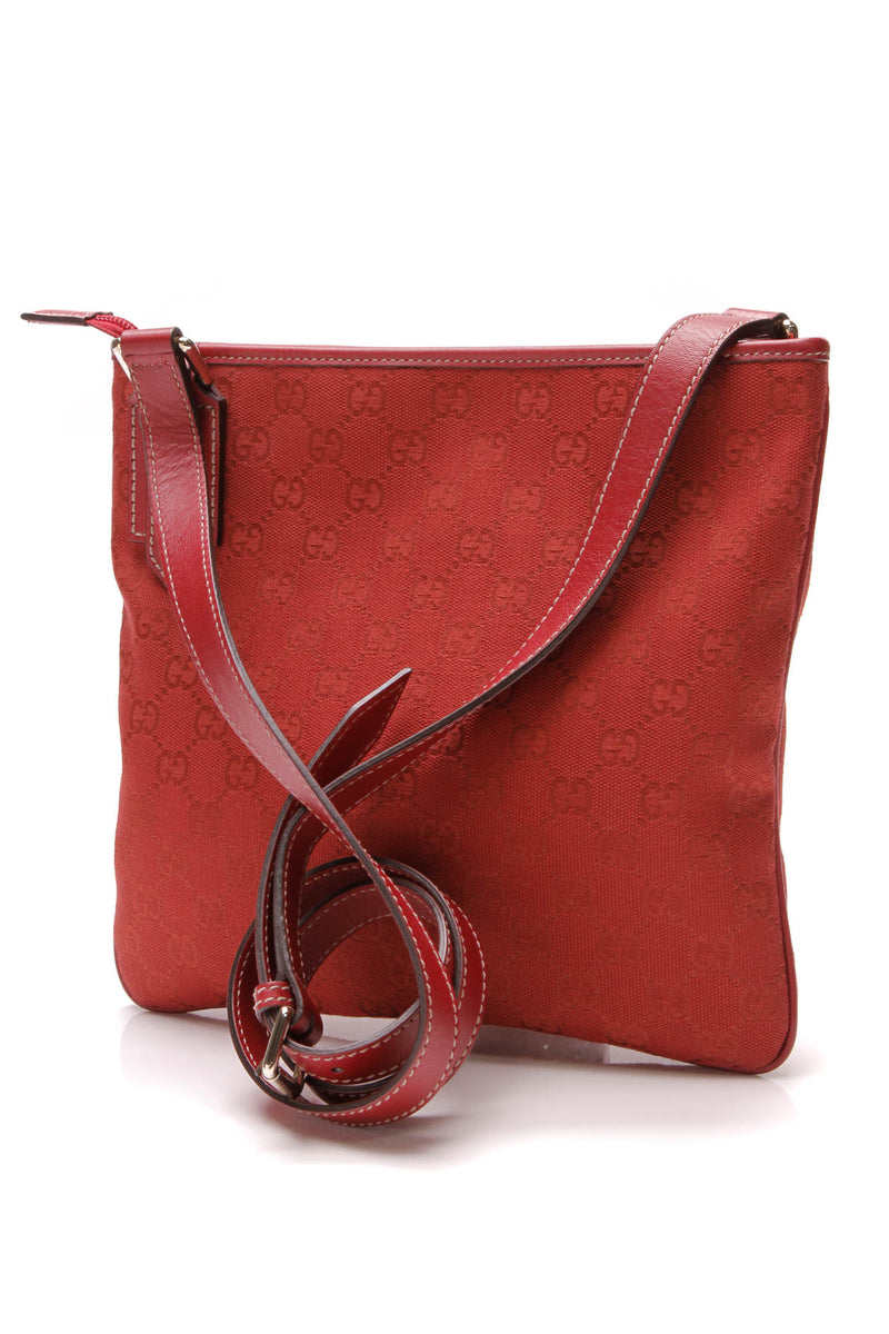 Gucci Messenger Crossbody Bag - Red Signature Canvas – Couture USA