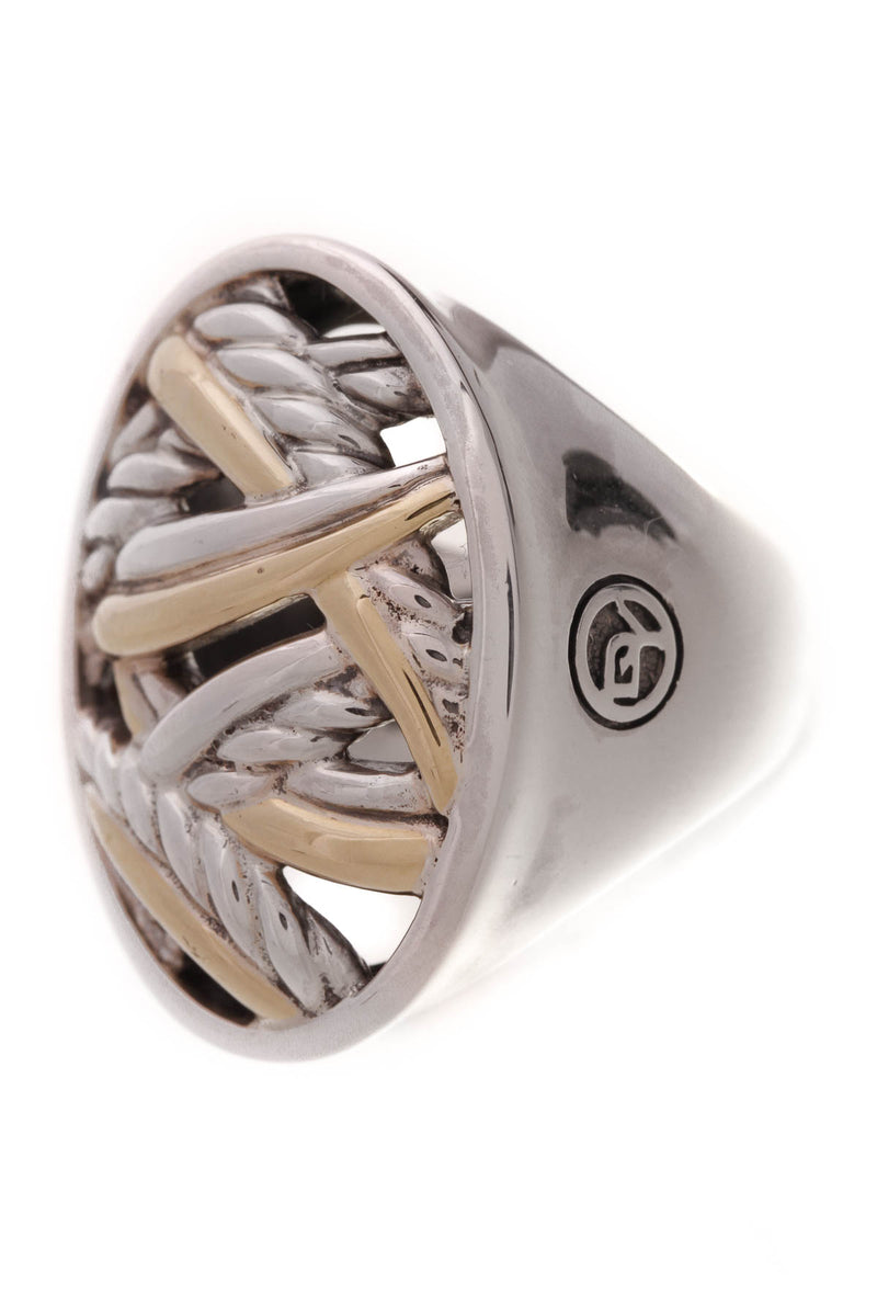 David Yurman Papyrus Oval Ring - Silver/Gold Size 6 – Couture USA