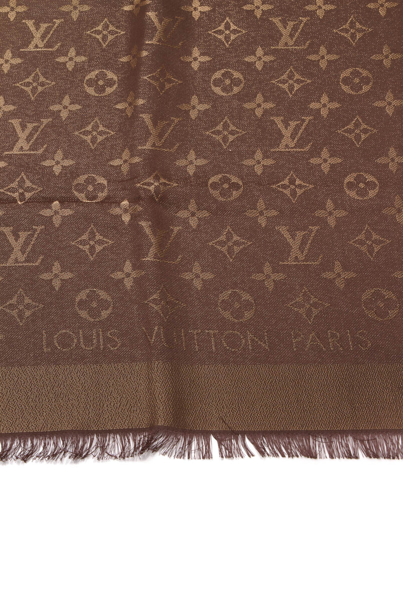 Louis Vuitton Monogram Shine Shawl Scarf - Brown – Couture USA