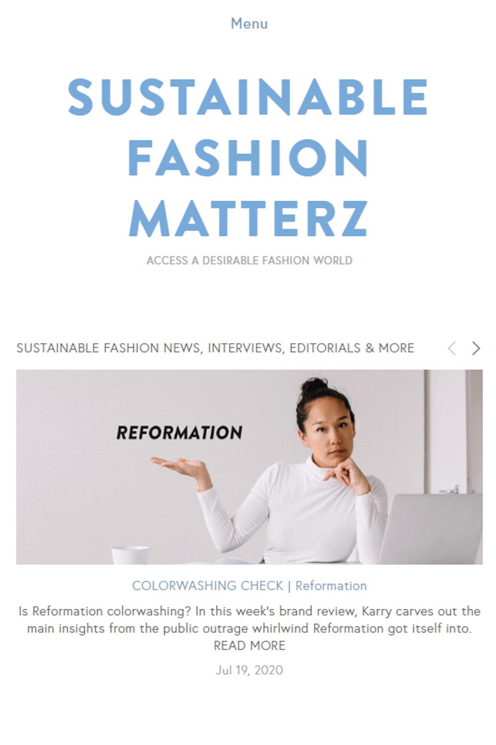sustainable fashion matterz