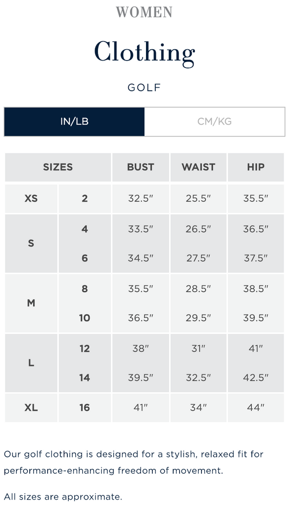 Clothing Size Chart - Birdie Town