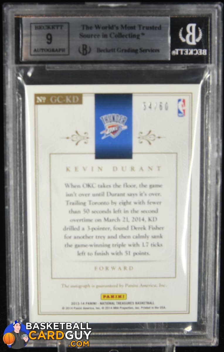 Kevin Durant 2013-14 Panini National Treasures Game Changers Signatures #16  BGS 9