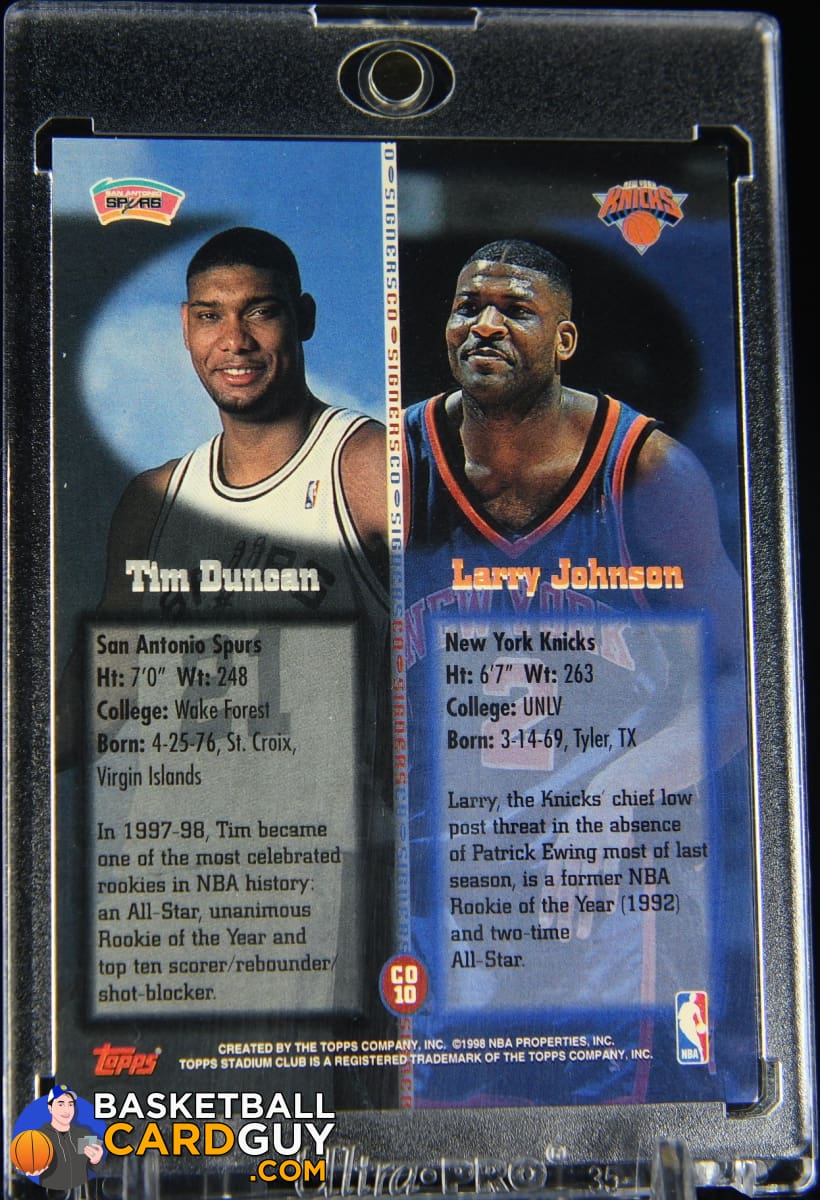 Tim Duncan / Larry Johnson 1998-99 Stadium Club Co-Signers #CO10