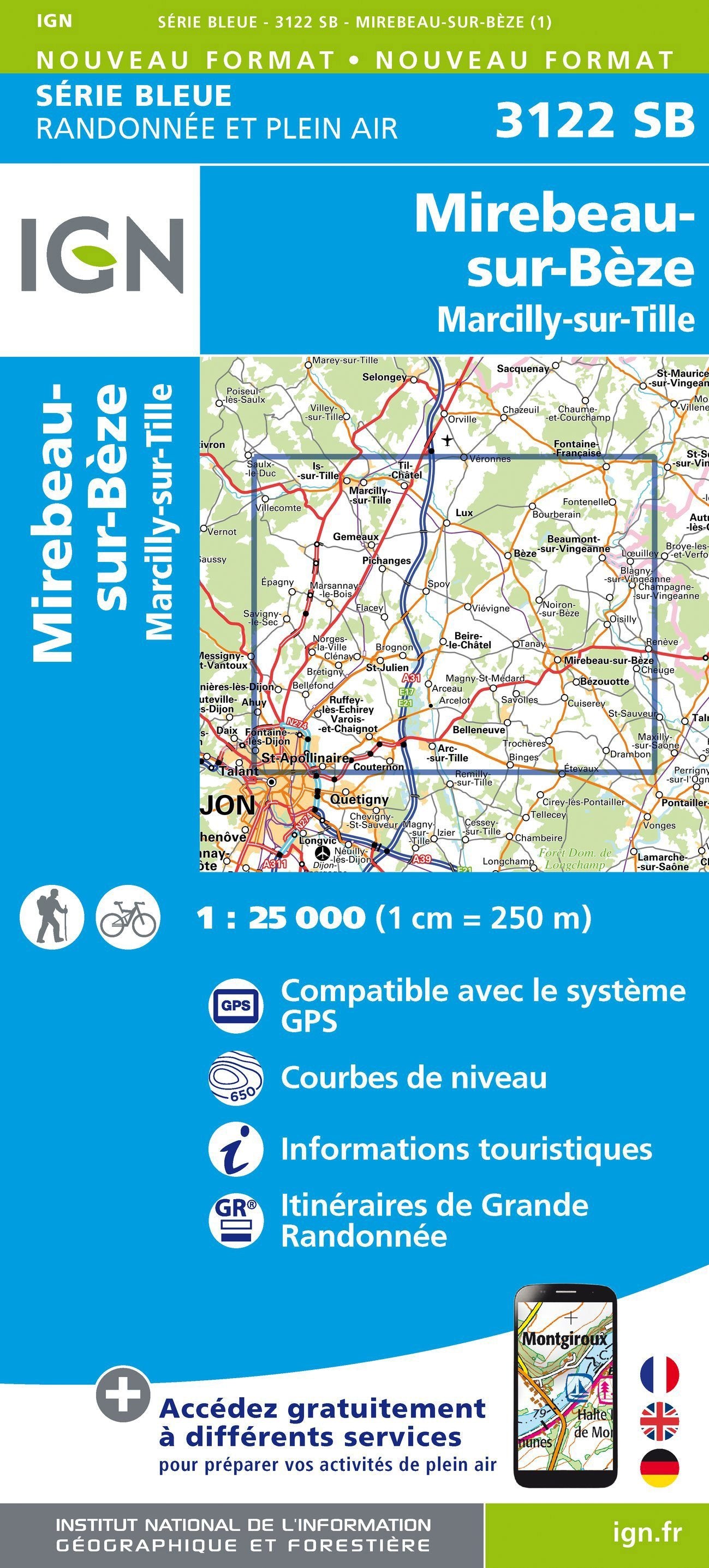 Carte De Randonnee N 3122 Mirebeau Sur Beze Marcilly Sur Tille I La Compagnie Des Cartes Le Voyage Et La Randonnee