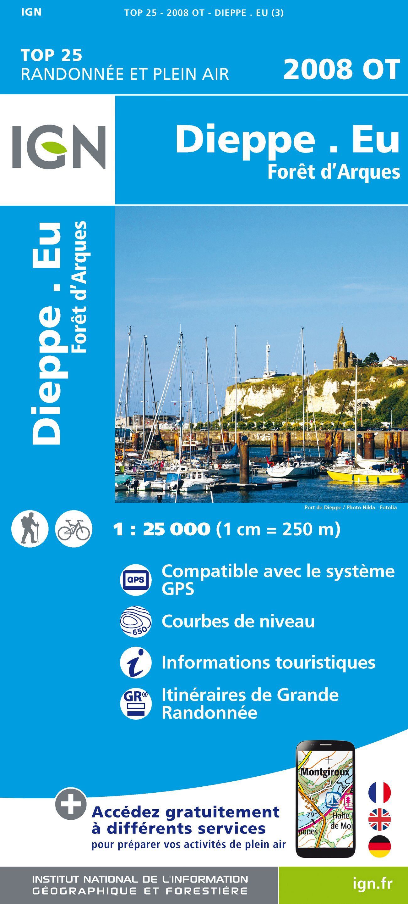 Carte Top 25 N 2008 Ot Dieppe Eu Foret D Arques Ign La Compagnie Des Cartes Le Voyage Et La Randonnee