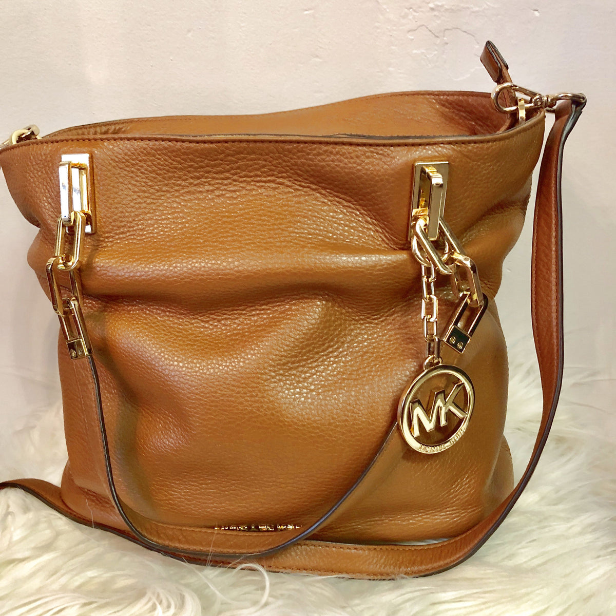 michael kors brown leather purse