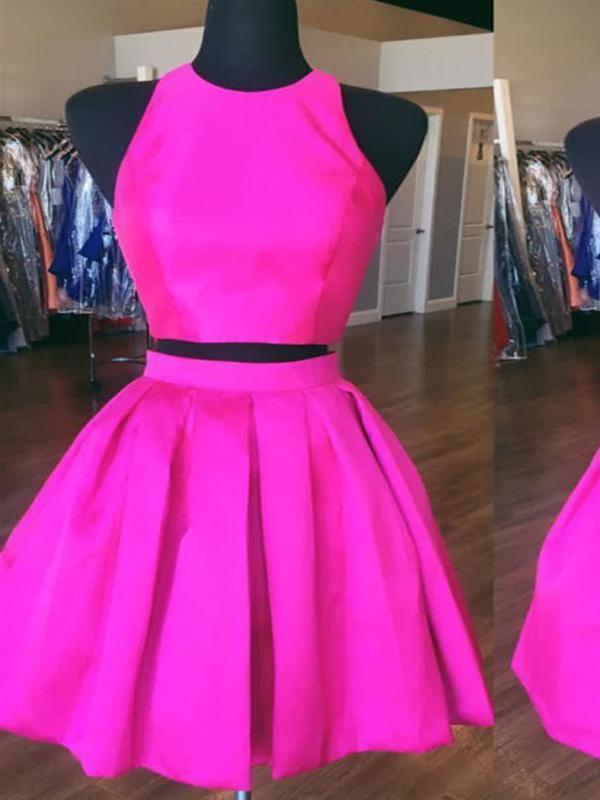 hot pink two piece dress