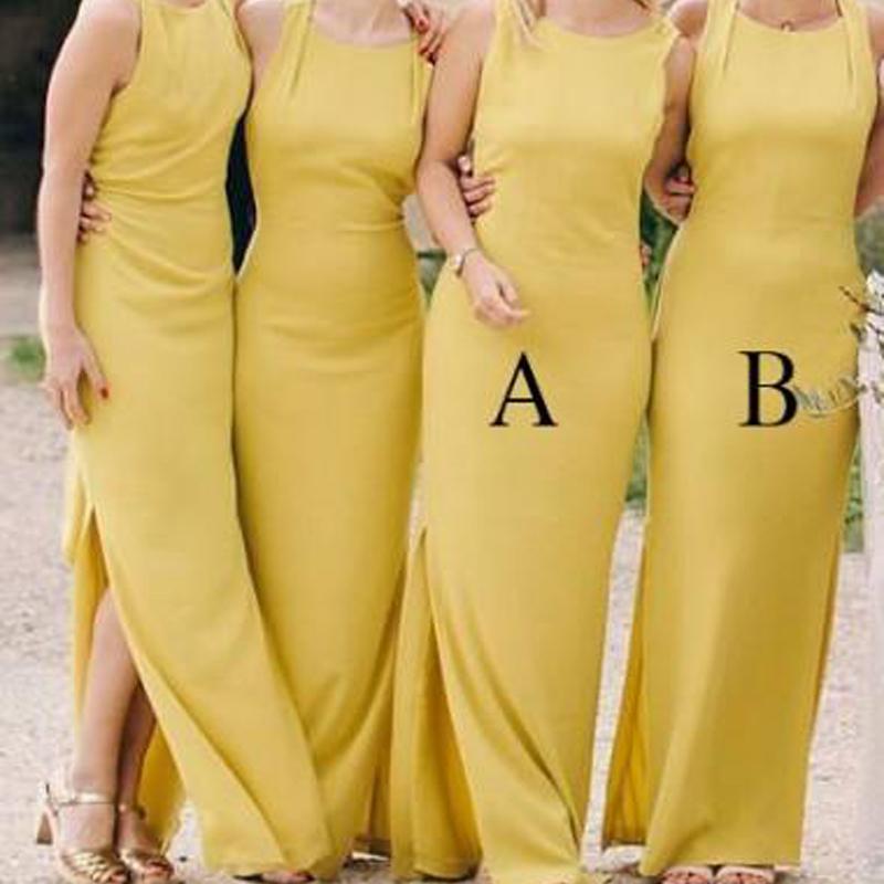 yellow mermaid bridesmaid dresses