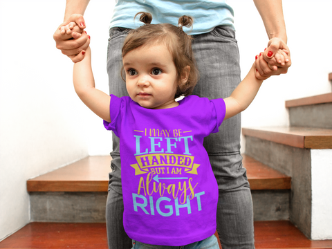 Lefties Only toddler t-shirts with famous Left Handed Quotes