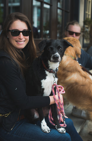 Rescue dog Apollo with his mom