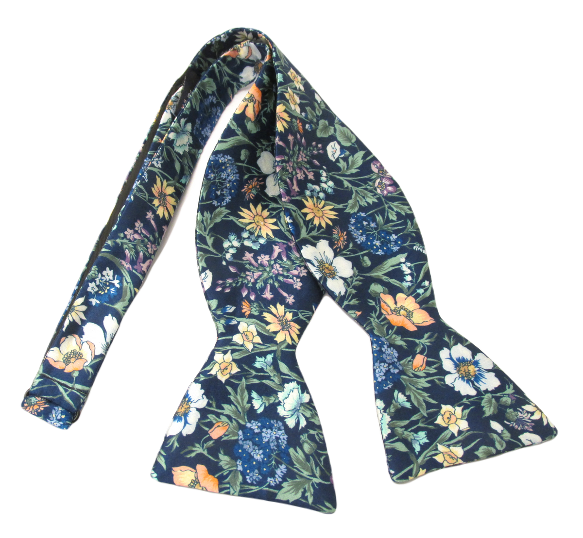 Rachel Navy Silk Self Tie Bow Made With Liberty Fabric Liberty Print Tie Wedding Tie Van 