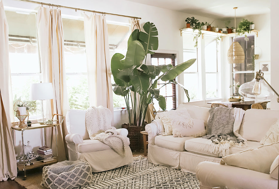 Tilmeld behagelig misundelse Boho Living Room Decor Ideas With White Paint | Clare
