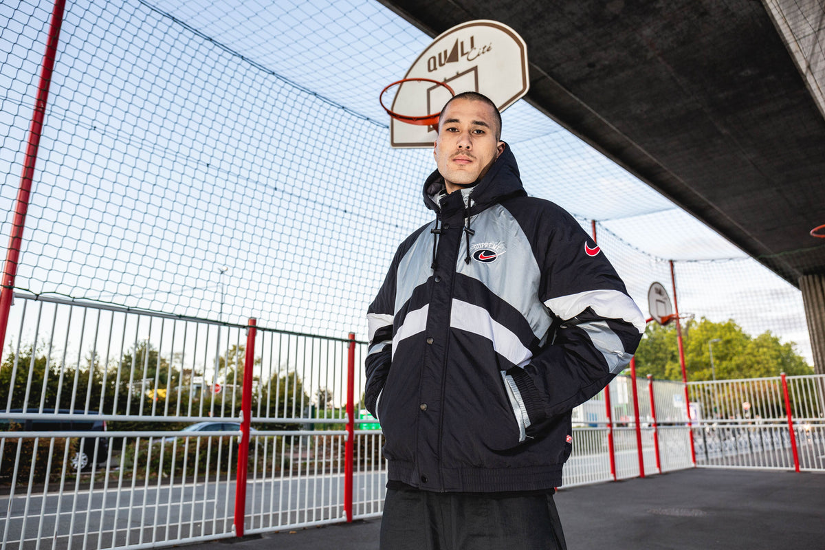 supreme nike jacket silver