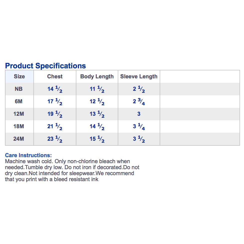 Rabbit Skins Size Chart