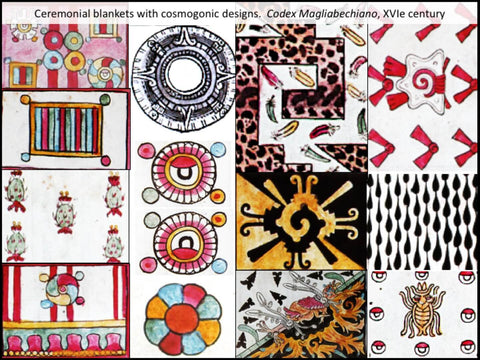 Prehispanic ceremonial cloaks with cosmogonic designs