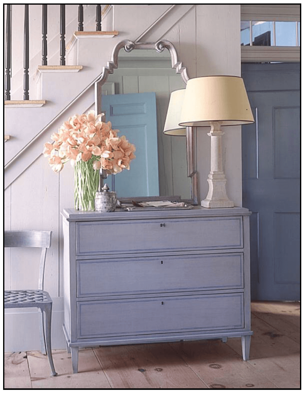 Entryway style example of calm colors