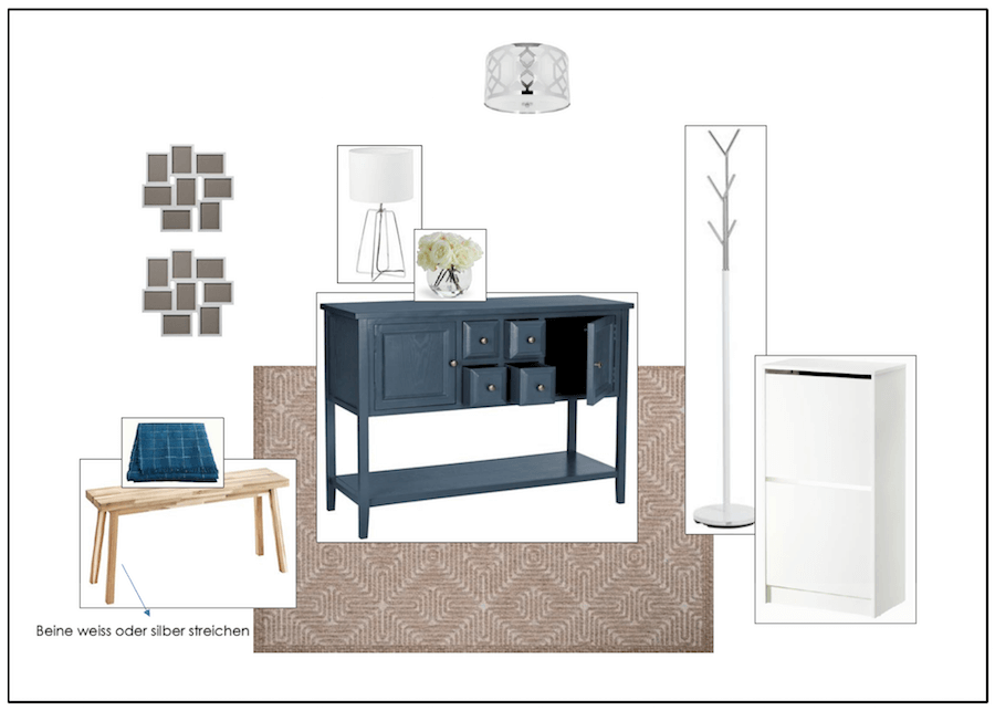 Mood board example for entryway decoration