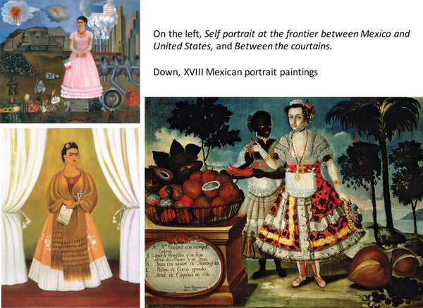 Frida's self portraits and traditional XIII mexican portrait