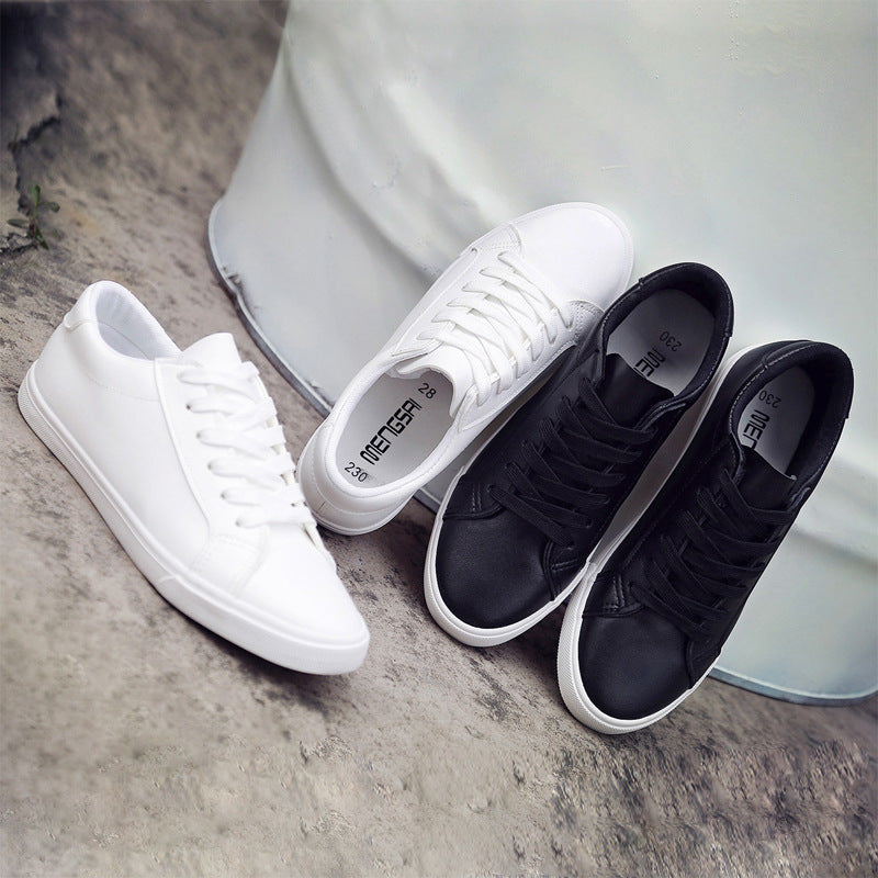 white leather canvas shoes
