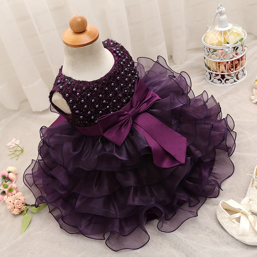 Cute Girl Infant Party Dress For 1 Year 