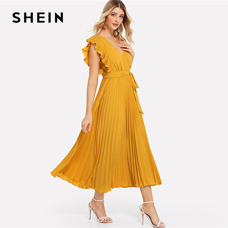 shein pleated dress