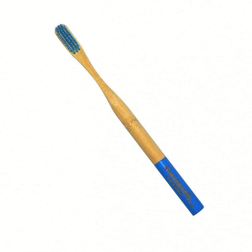 Intentionally Sustainable Ltd Bamboo Toothbrush - Best Quality New Round Handle (Medium/Firm) Blue