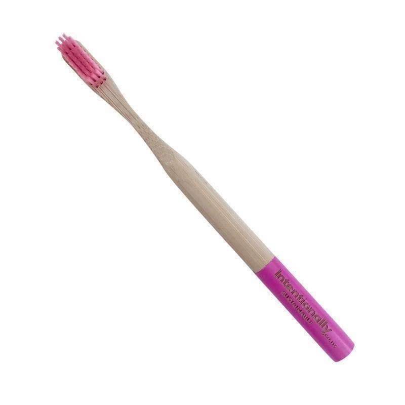 Intentionally Sustainable Ltd Bamboo Toothbrush - Best Quality New Round Handle (Medium/Firm) Pink