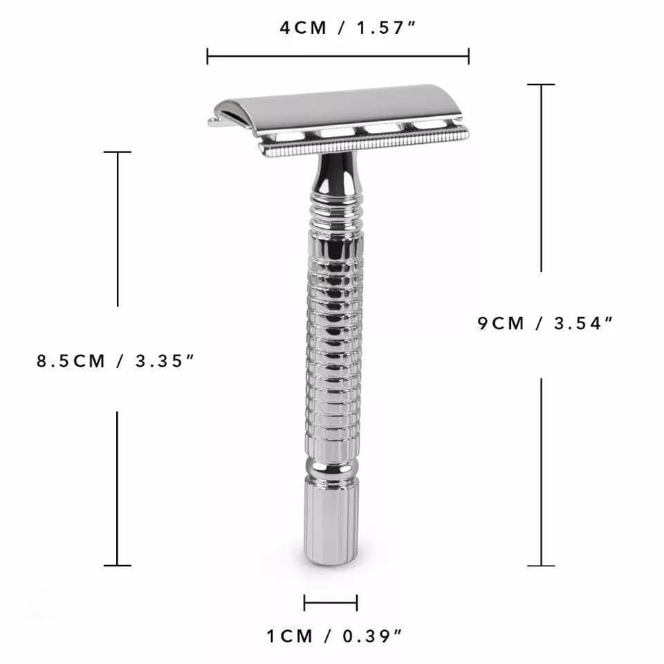 Intentionally Sustainable Ltd Short Handle Silver Double Edge Razor - Silver Silver Short