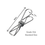 Intentionally Sustainable Ltd Stainless Steel Best Quality Clothes Pegs - 316 Marine Grade 316 Grade - 58mm x 1.7mm