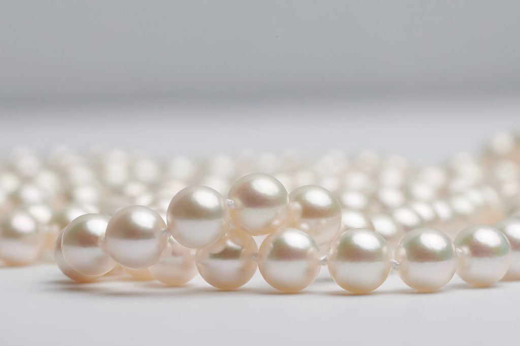 Close up of 6.5-7.0mm Japanese Akoya Pearls