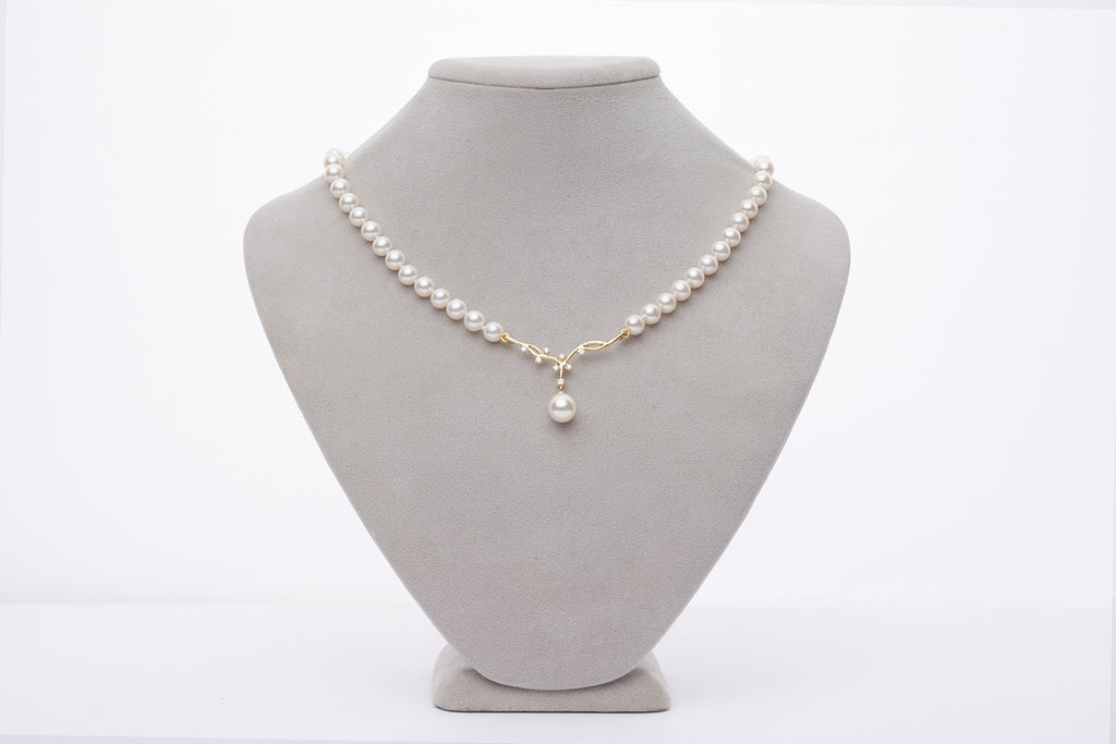 Diamond and Pearl Custom Design Necklace
