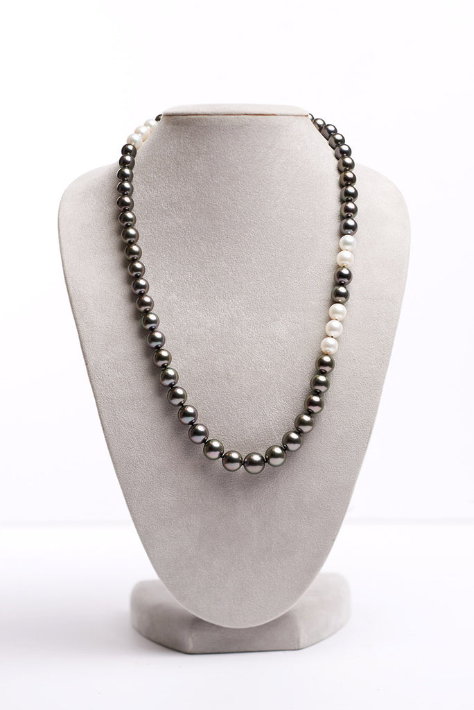 Custom Design Black and White Pearl Necklace by PurePearls.com