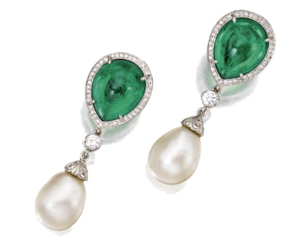 Pearl Emerald Earrings Fred Leighton 