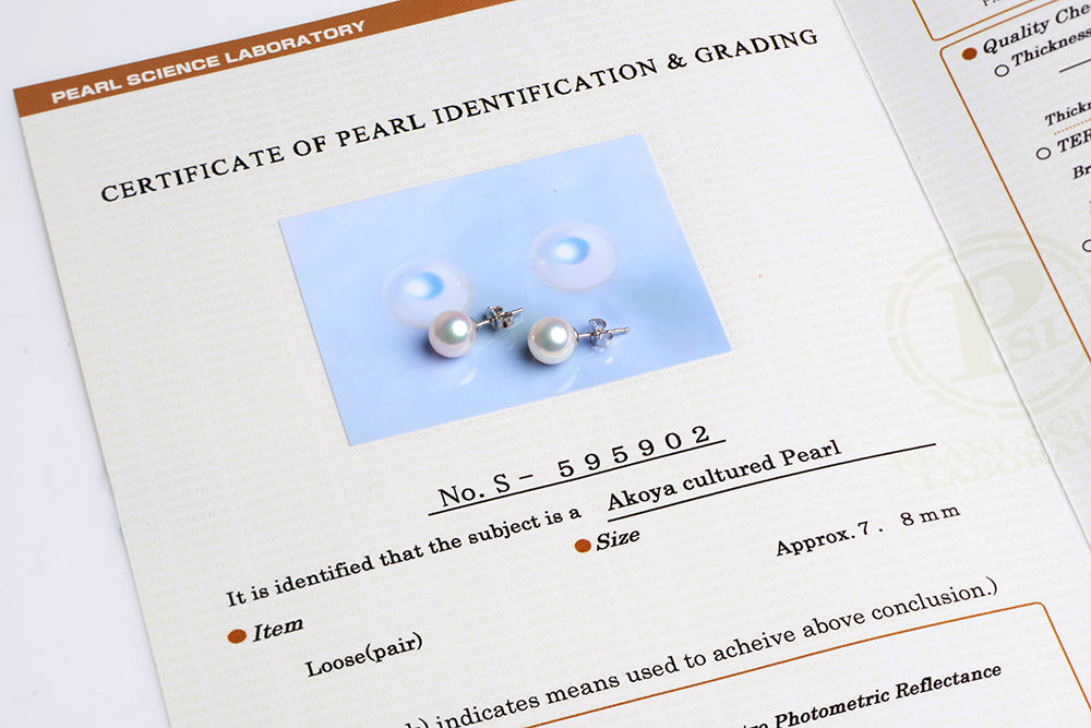 Hanadama Pearl Earrings with Certificate