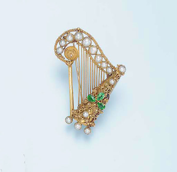 Emerald Pearl Brooch