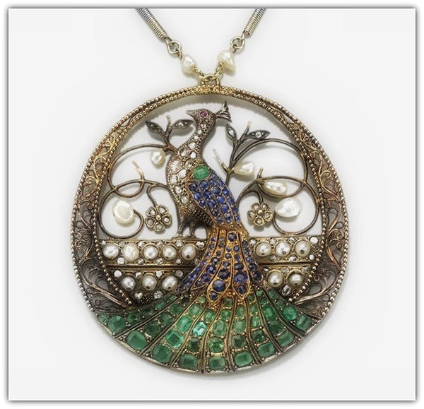 Pearl Emerald Peacock Design