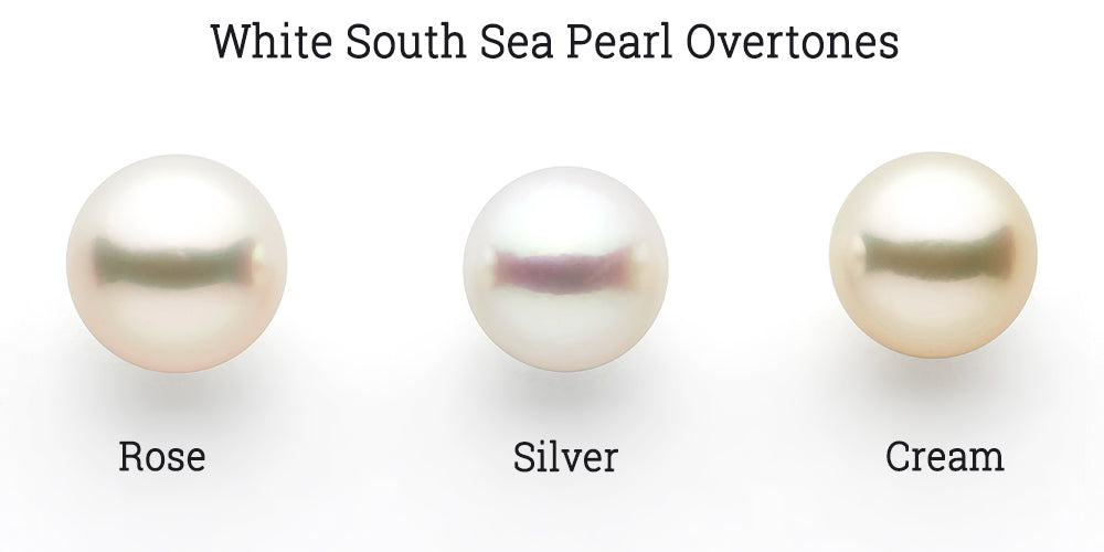 White South Sea Pearl Overtones are Rose, Silver and Cream