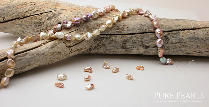 Lavender and Pink Freshwater Keshi Pearls Glamour Shot