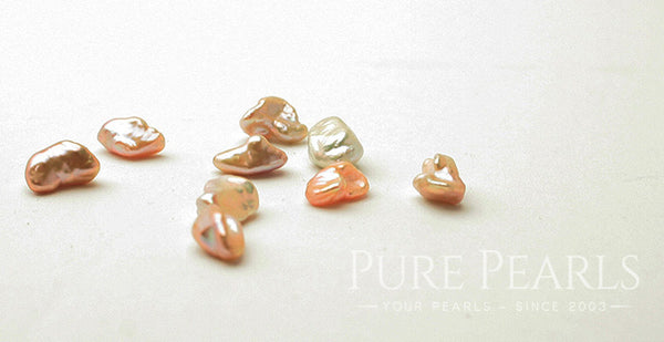 Pink to Peach Freshwater Keshi Pearls