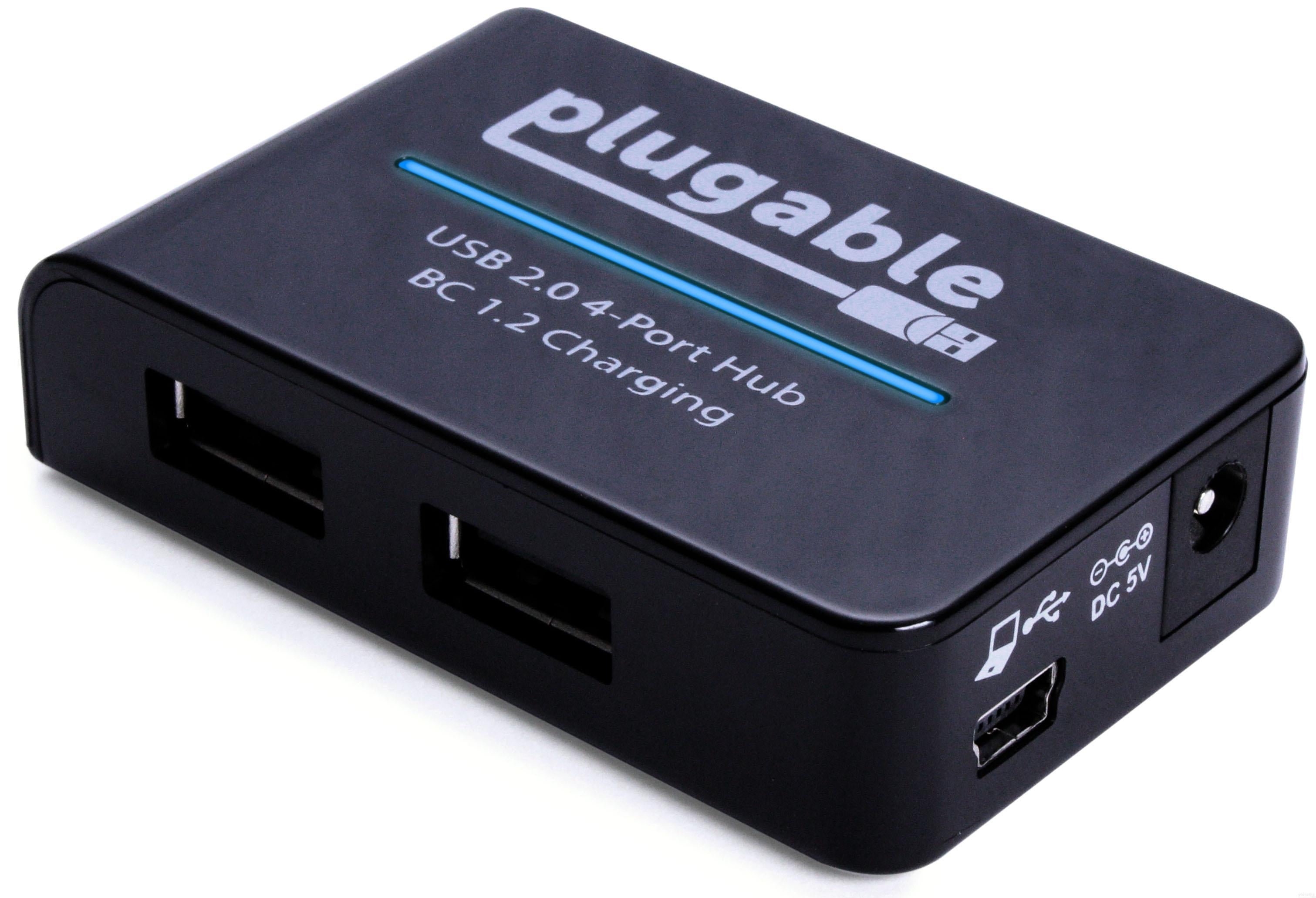 Paciencia Más bien Tiranía Plugable USB 2.0 4-Port Hub with 12.5W Power Adapter with BC 1.2 Charg –  Plugable Technologies