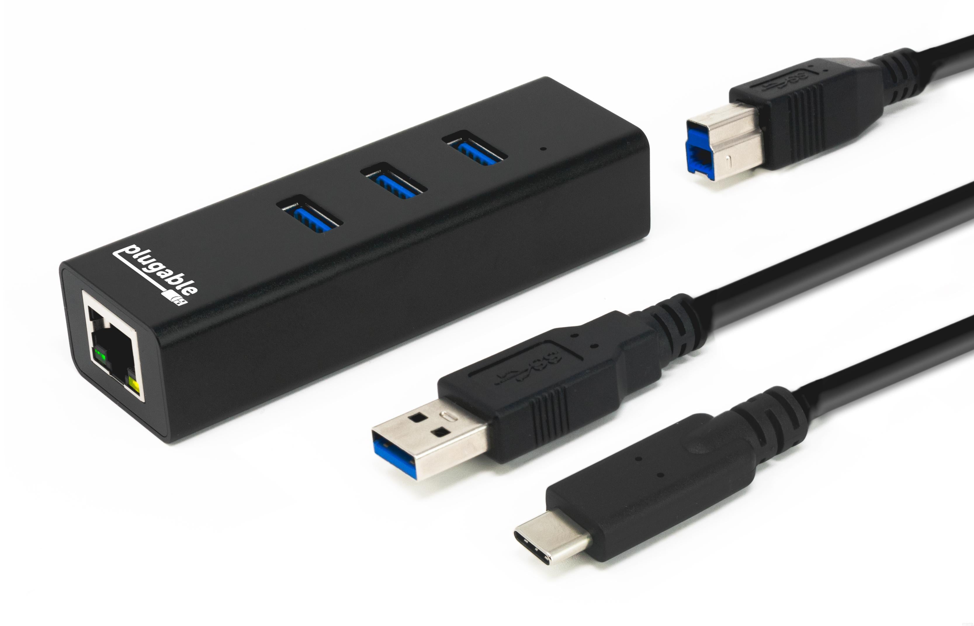 Cable Matters 3 Port USB 3.0 Hub with Ethernet USB Hub with Ethernet / Gigabit 