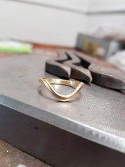 Fitted wedding ring using Jenni's gold from her original rings..