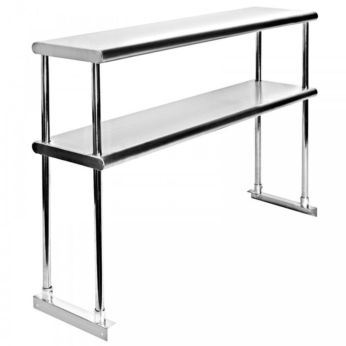 Prepline PDOS-1436 14"W x 46"L Stainless Steel Double Tier Overshelf