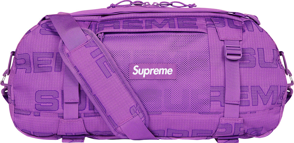 pink supreme duffle bag