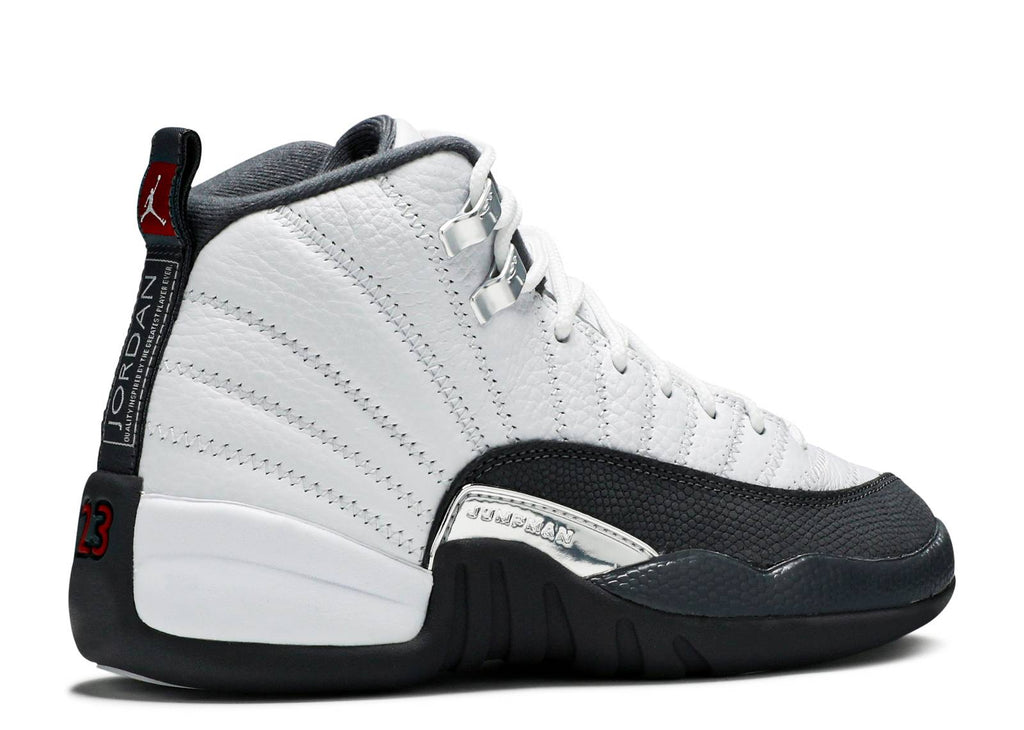 jordan 12 white dark grey gs