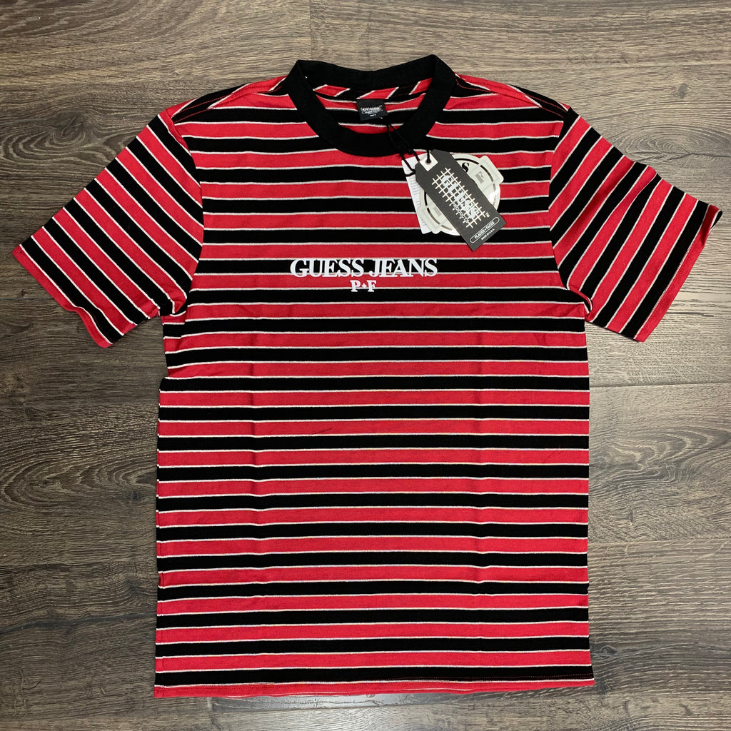guess striped shirt red